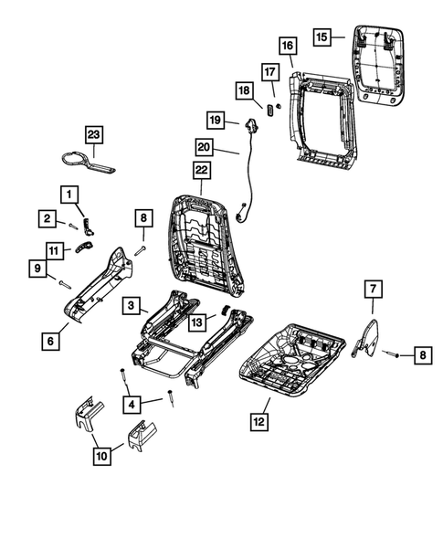 Front Seats - Adjusters, Recliners, Shields and Risers for 2010 Dodge Challenger #1