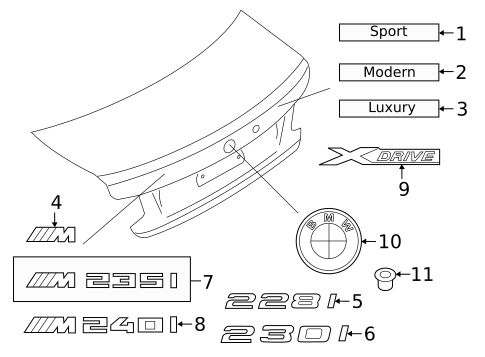 Exterior Trim - Trunk for 2016 BMW 228i #1