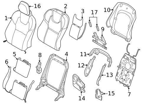 Front Seat Components for 2023 Volvo V60 #8