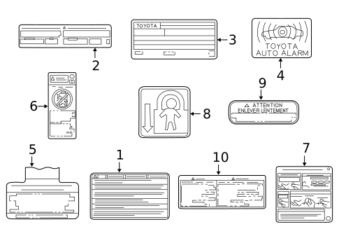 Labels for 2014 Toyota Camry #0