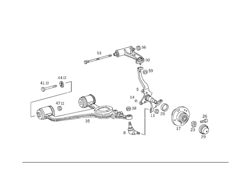 Steering Knuckle and Control Arm for 1994 Mercedes-Benz E420 #1