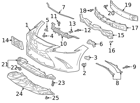 Bumper & Components - Front for 2023 Lexus ES300h #0