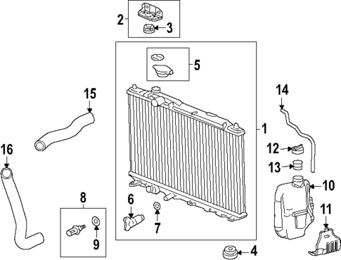 Radiator & Components for 2025 Honda Civic #1