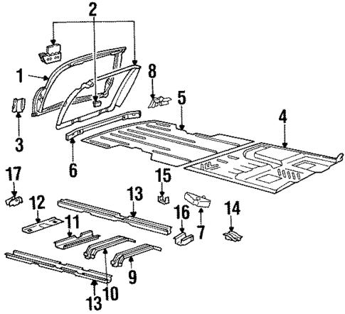 Rear Body & Floor for 1994 Pontiac Trans Sport #0
