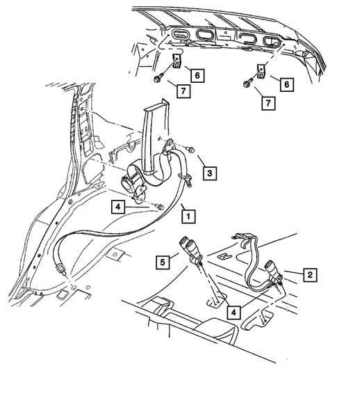 Seat Belts - Front and Rear for 2003 Jeep Grand Cherokee #1
