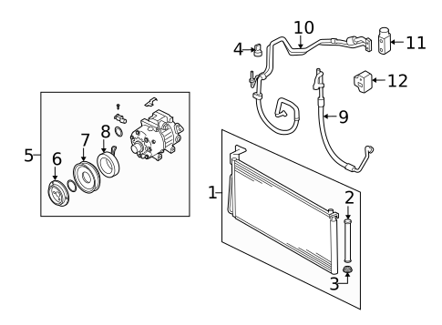 Condenser, Compressor & Lines for 2009 Hyundai Sonata #0