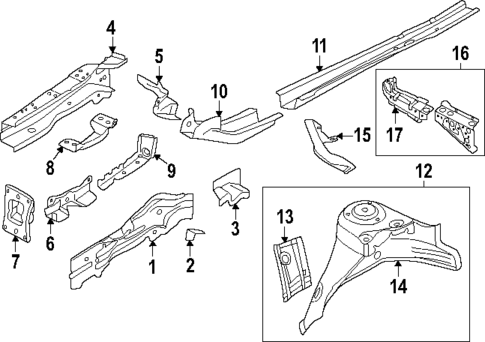 Structural Components & Rails for 2024 Audi RS3 #1