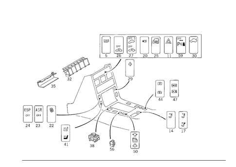 Switch for 1993 Mercedes-Benz 500SEL #0
