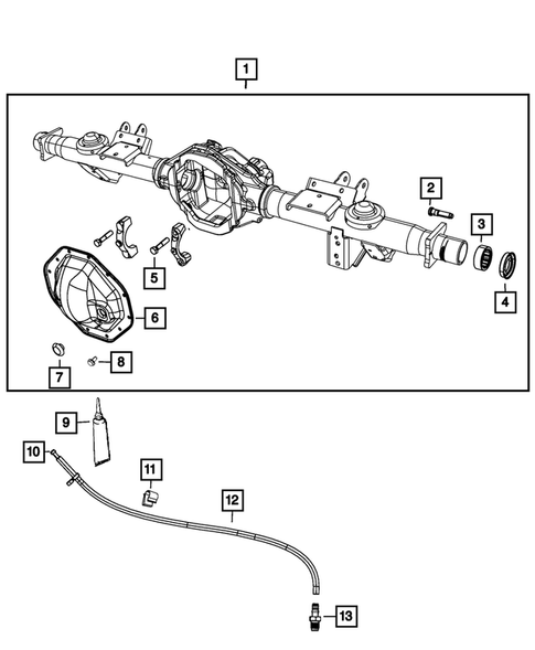 Rear Axle; Housing, Differential and Vent for 2011 Ram 1500 #1