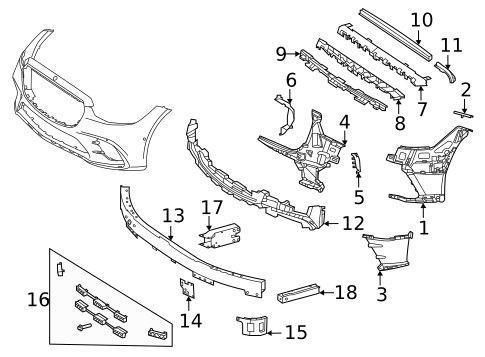 Bumper & Components - Front for 2025 Mercedes-Benz S500 #2