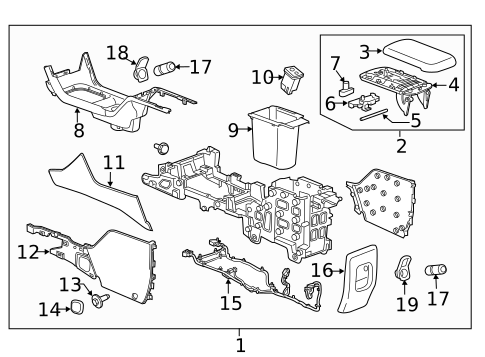 Center Console for 2017 GMC Canyon #2