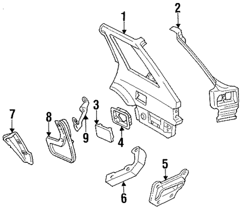 Quarter Panel & Components for 1990 Nissan Sentra #0