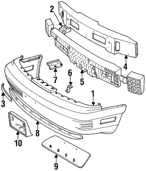 Bumper & Components - Front for 1989 Ford Thunderbird #0
