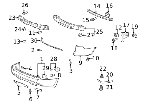 Bumper & Components - Rear for 2010 Chevrolet Traverse #0