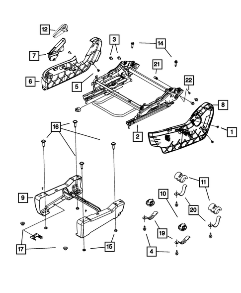 Front Seats - Adjusters, Recliners, Shields and Risers for 2018 Dodge Grand Caravan #2