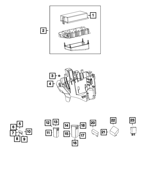 Power Distribution Center, Fuse Block, Junction Block, Relays and Fuses for 2015 Dodge Durango #0
