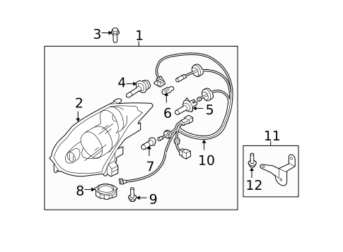 Headlamp Components for 2007 INFINITI G35 #1