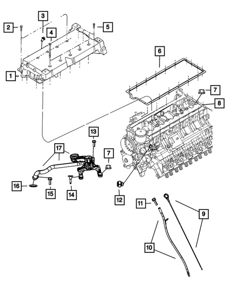 Engine Oiling, Oil Pan and Indicator (Dipstick) for 2010 Dodge Viper #0