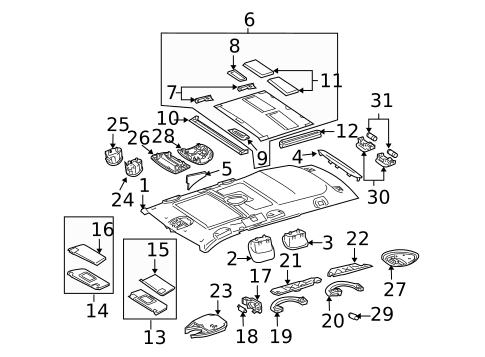 Interior Trim - Roof for 2006 Mercedes-Benz E 55 AMG® #1