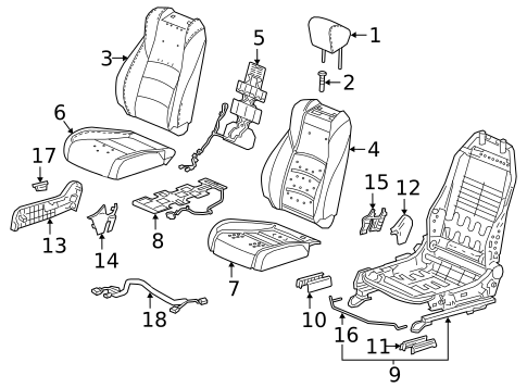 Passenger Seat Components for 2018 Honda Accord #2