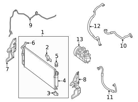 Condenser, Compressor & Lines for 2014 Nissan Altima #0