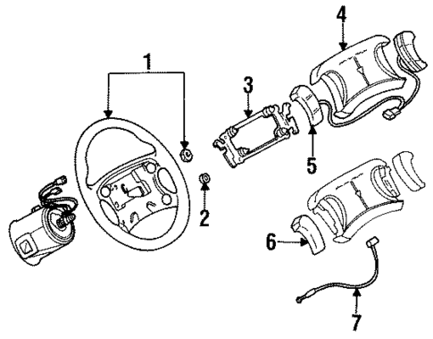 Steering Wheel for 1994 Pontiac Trans Sport #0