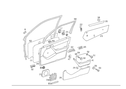 Door Paneling for 1986 Mercedes-Benz 300E #2