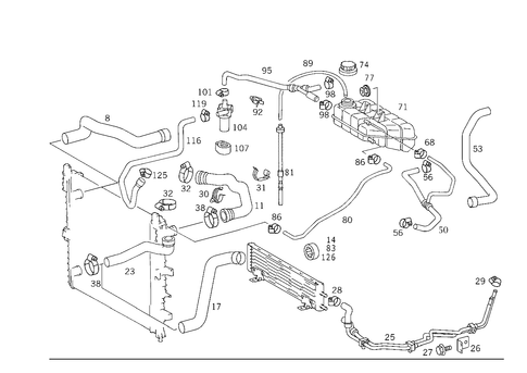 Expansion Tank, Mounting and Hoses for 2002 Mercedes-Benz ML55 AMG #0