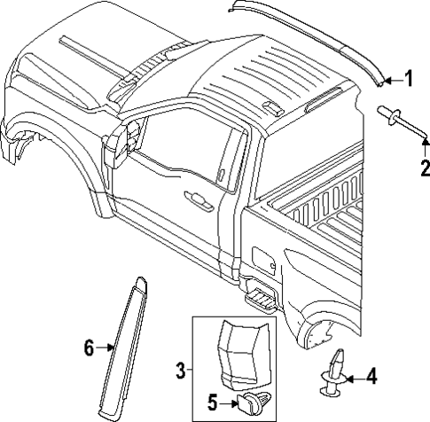 Exterior Trim - Cab for 2023 Ford F-250 Super Duty #0