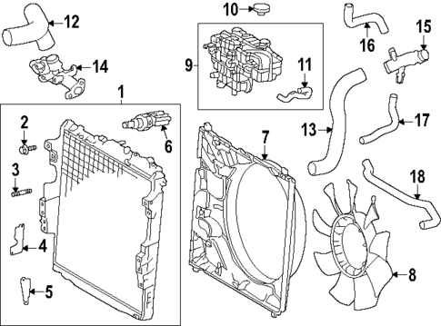 Radiator & Components for 2024 Lexus GX550 #1