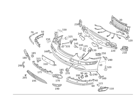 Front Bumper for 1999 Mercedes-Benz CL500 #1