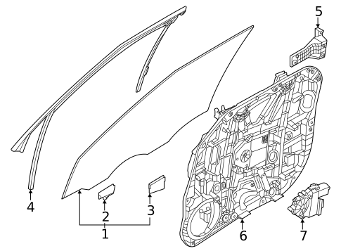 Glass - Front Door for 2023 Genesis GV60 #0