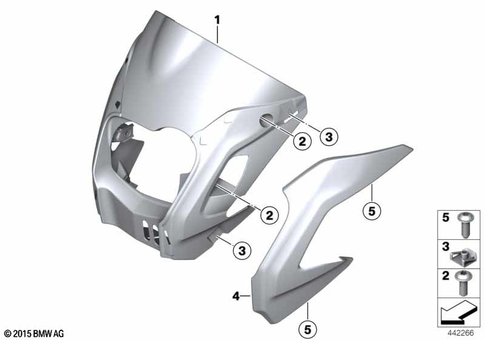 Motorcycle Trim Section, Windshield for 2006 BMW-Motorrad HP2 Megamoto #3