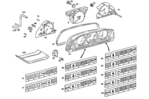 Instrument Cluster for 1985 Mercedes-Benz 380SE #2