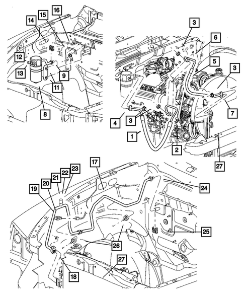 Air Conditioner and Heater Plumbing for 2005 Dodge Dakota #0