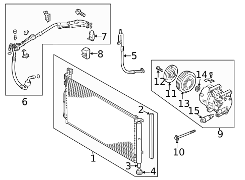 Condenser, Compressor & Lines for 2014 Kia Cadenza #0