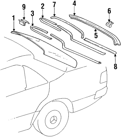 Reveal Moldings for 1992 Mercedes-Benz 400 E #0