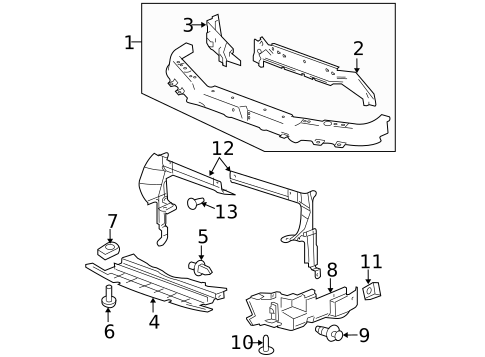 Radiator Support for 2022 Chevrolet Silverado 1500 LTD #1