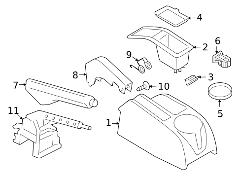 Rear Console for 2015 Volkswagen Eos #1