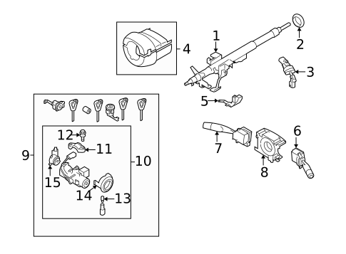 Steering Column Assembly for 2008 Subaru Impreza #1