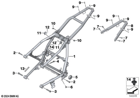 Motorcycle Frame for 2019 BMW-Motorrad R nineT Racer #0
