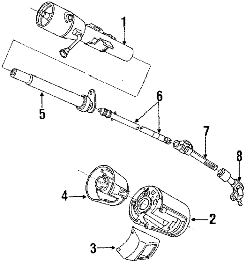Steering Column Components for 1990 Dodge Spirit #2