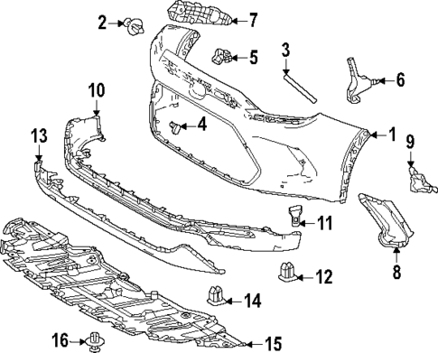 Bumper & Components - Front for 2025 Toyota Grand Highlander #0