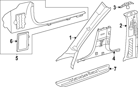 Interior Trim - Pillars for 2025 Mercedes-Benz GLC43 AMG #0