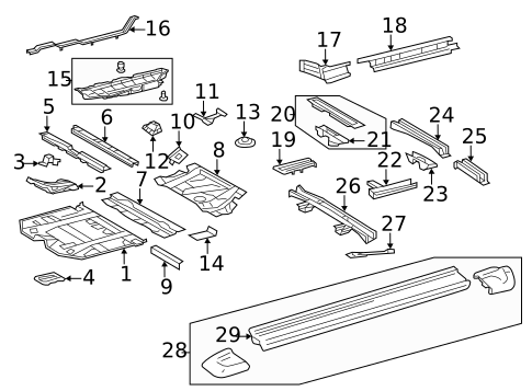 Floor & Rails for 2010 Toyota Highlander #2