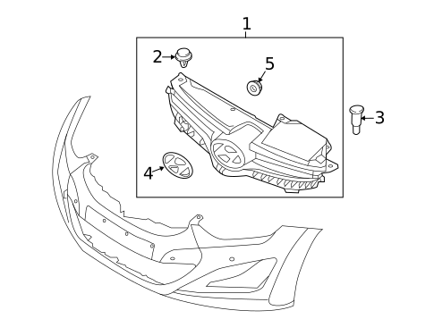 Grille & Components for 2015 Hyundai Elantra #0