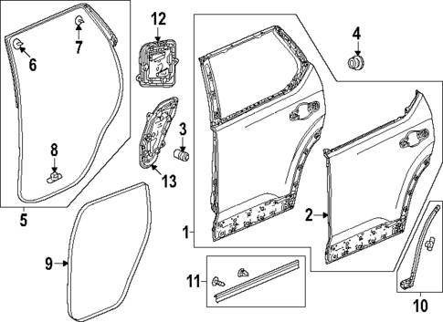 Door & Components for 2023 Honda Pilot #1