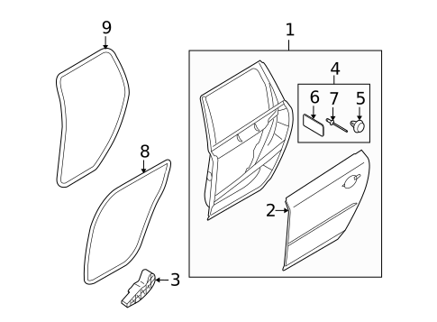 Door & Components for 2010 Volvo V70 #1