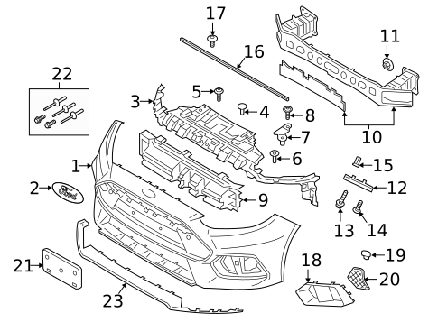 Bumper & Components - Front for 2018 Ford Focus #0