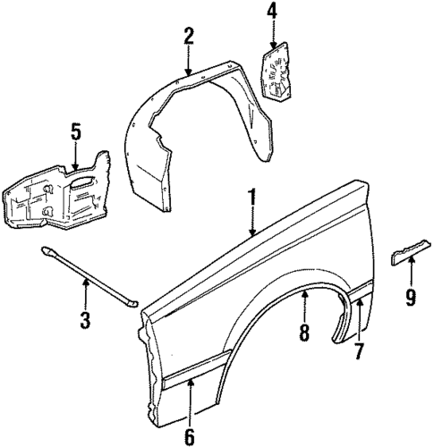 Fender & Components for 1986 Cadillac Cimarron #0